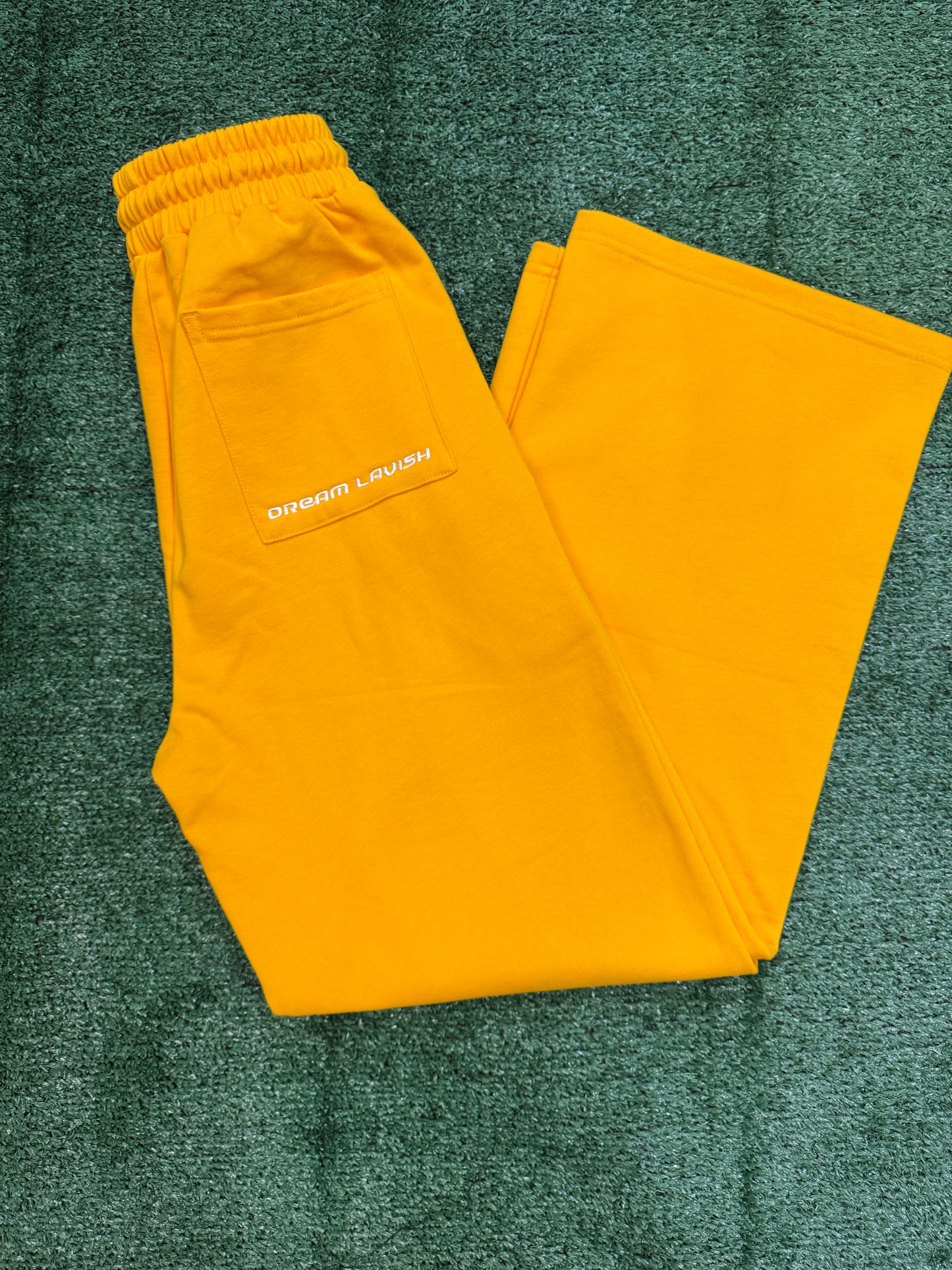 Adult Yellow Fleece Flair Track Pants