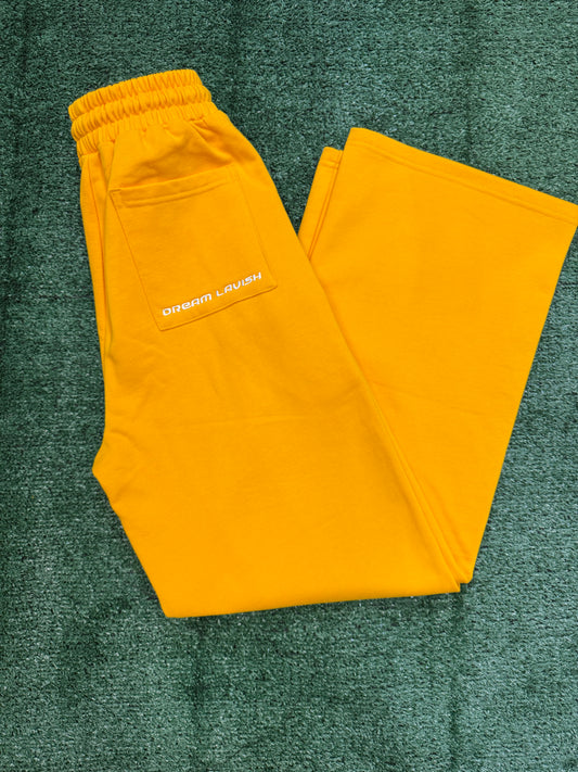 Adult Yellow Fleece Flair Track Pants